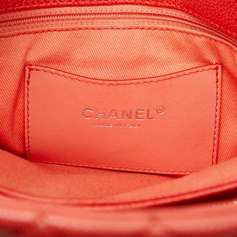 CHANEL Orange Caviar Leather Logo Shoulder Bag - Picture 11 of 12
